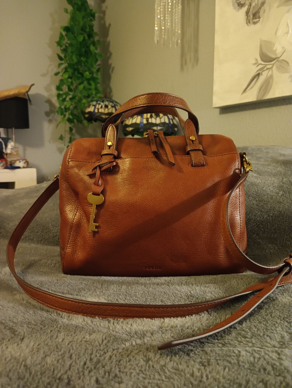 Fossil Emma Satchel in Brown Leather